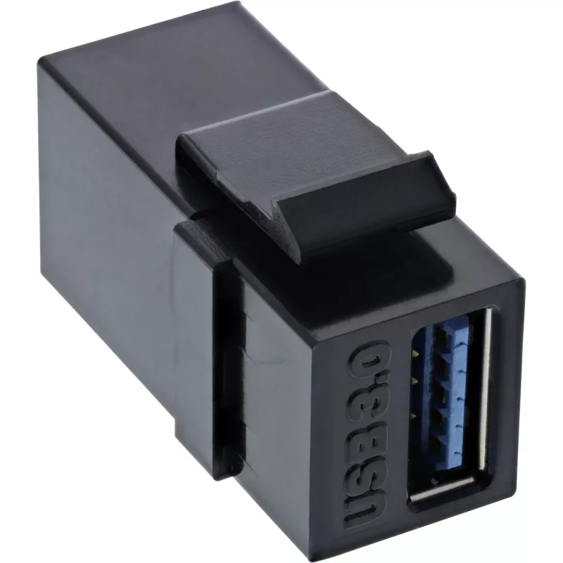 InLine USB 3.1 užfiksuojamas modulis, USB-A F/F, juodas korpusas