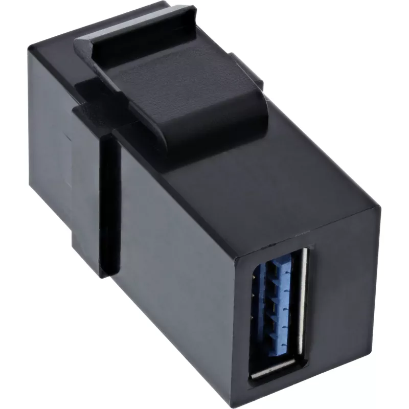 InLine USB 3.1 užfiksuojamas modulis, USB-A F/F, juodas korpusas