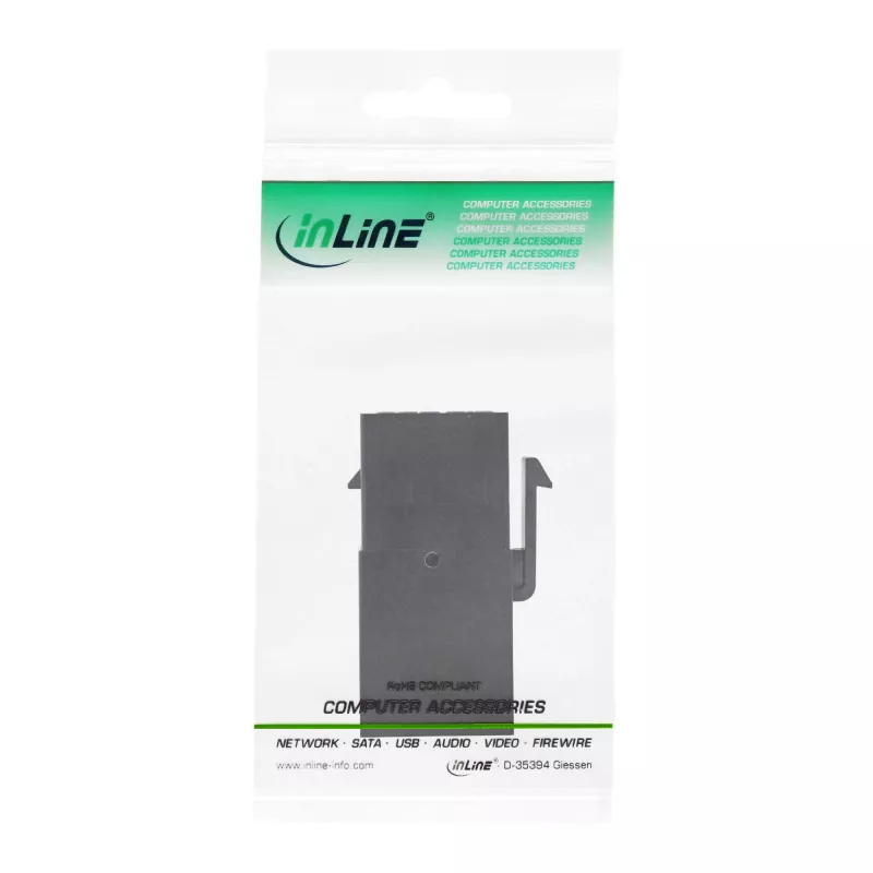 InLine USB 3.1 užfiksuojamas modulis, USB-A F/F, juodas korpusas
