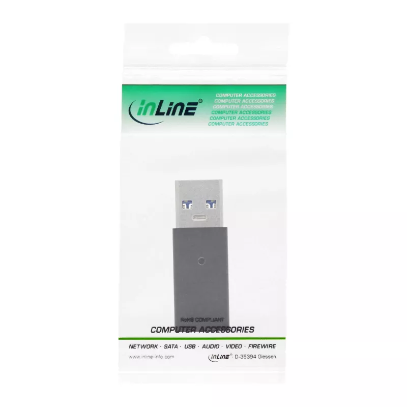 USB 3.2 Gen.2 adapteris InLine 35810 USB-A kištukas USB-C lizdas