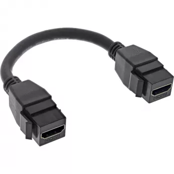 InLine HDMI 2x Keystone laidas 4K/60Hz, HDMI A (moteriška/moteriška), juodas, 0,2 m