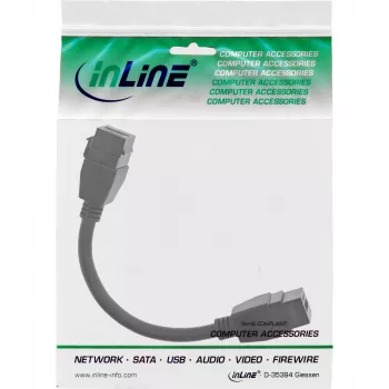InLine HDMI 2x Keystone laidas 4K/60Hz, HDMI A (moteriška/moteriška), juodas, 0,2 m
