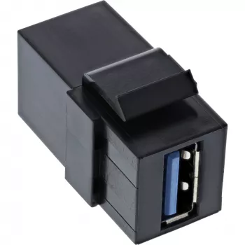 InLine USB 3.1 užfiksavimo modulis, USB-A F/F, 90° kampu, juodas korpusas