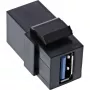 InLine USB 3.1 užfiksavimo modulis, USB-A F/F, 90° kampu, juodas korpusas