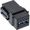 InLine USB 3.1 užfiksavimo modulis, USB-A F/F, 90° kampu, juodas korpusas