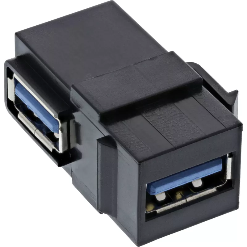 InLine USB 3.1 užfiksavimo modulis, USB-A F/F, 90° kampu, juodas korpusas