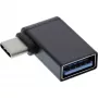 InLine USB 3.2 Gen.2 adapteris, USB-C kištukas į USB-A lizdą, 90° kampinis, OTG