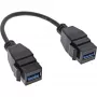 “InLine” USB 3.2 Gen1 2x keystone adapterio laidas, 2x USB A keystone lizdas, 0,2 m