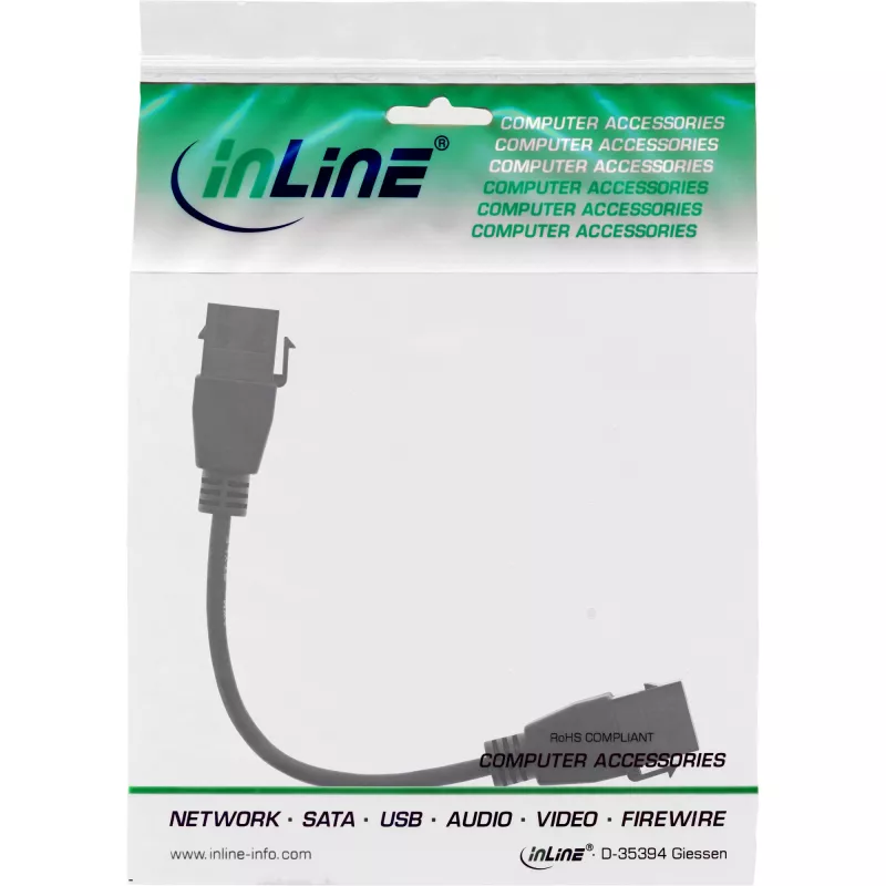 “InLine” USB 3.2 Gen1 2x keystone adapterio laidas, 2x USB A keystone lizdas, 0,2 m