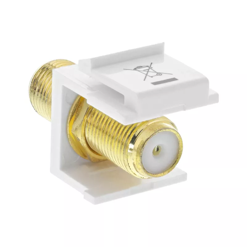 InLine Keystone montavimo adapteris, palydoviniam kabeliui, 2x F lizdai, baltas