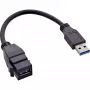 USB 3.2 Gen1 adapterio kabelis InLine 76206C 0,2 m USB A kištukas – Keystone lizdas
