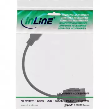 USB 3.2 Gen1 adapterio kabelis InLine 76206C 0,2 m USB A kištukas – Keystone lizdas