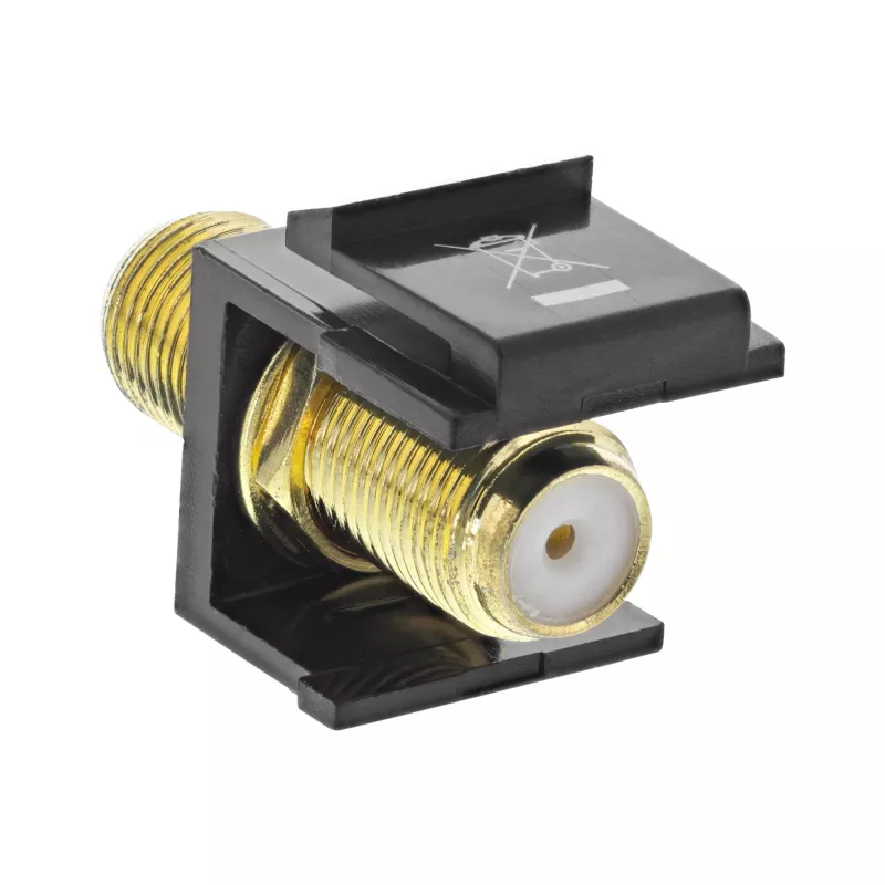 InLine Keystone montavimo adapteris, palydoviniam kabeliui, 2x F lizdai, juodas