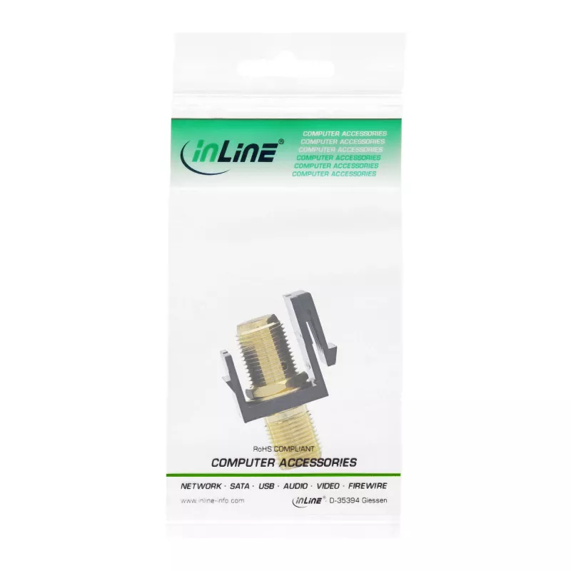 InLine Keystone montavimo adapteris, palydoviniam kabeliui, 2x F lizdai, juodas