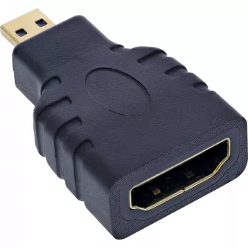 “InLine” HDMI adapteris HDMI A (moteriška) / HDMI D (vyriška), 4K/60Hz, paauksuoti kontaktai