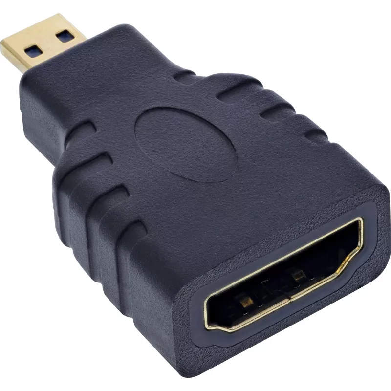 “InLine” HDMI adapteris HDMI A (moteriška) / HDMI D (vyriška), 4K/60Hz, paauksuoti kontaktai