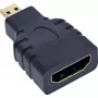 “InLine” HDMI adapteris HDMI A (moteriška) / HDMI D (vyriška), 4K/60Hz, paauksuoti kontaktai
