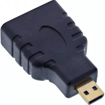“InLine” HDMI adapteris HDMI A (moteriška) / HDMI D (vyriška), 4K/60Hz, paauksuoti kontaktai