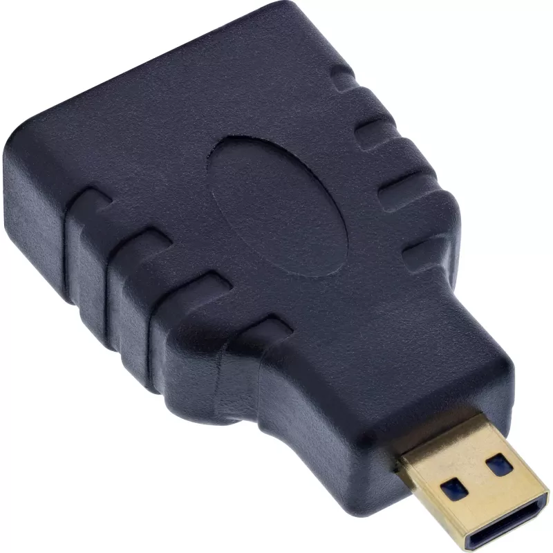“InLine” HDMI adapteris HDMI A (moteriška) / HDMI D (vyriška), 4K/60Hz, paauksuoti kontaktai