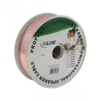 InLine garsiakalbių kabelis 2x 0,75 mm² CCA permatomas 50 m