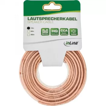 Garsiakalbių kabelis InLine 98310T 2x 2,5 mm² CCA permatomas 10 m