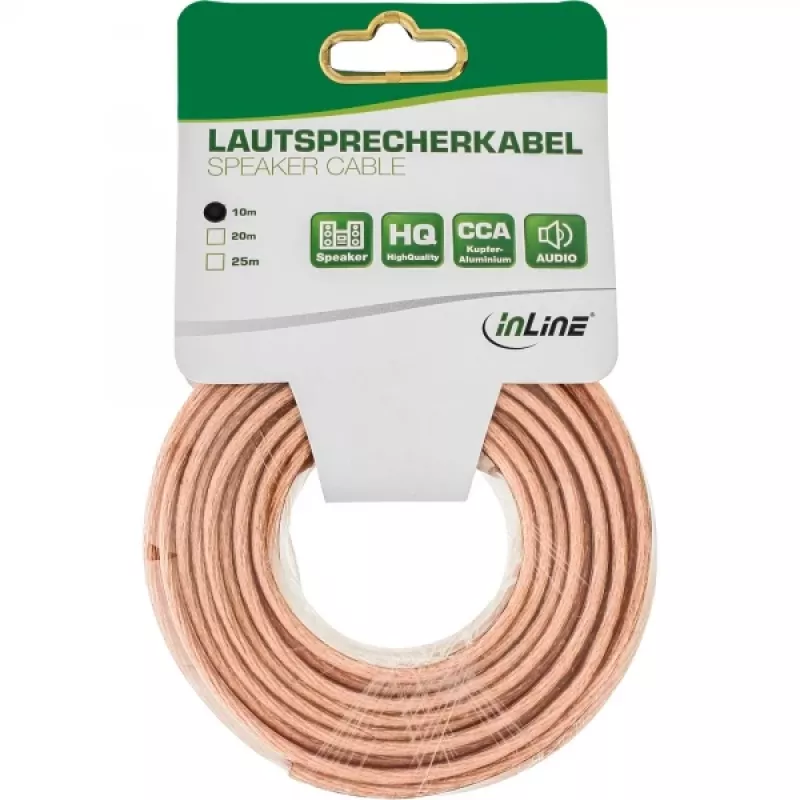 Garsiakalbių kabelis InLine 98310T 2x 2,5 mm² CCA permatomas 10 m