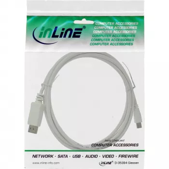 InLine Mini DisplayPort į DisplayPort kabelis baltas 3 m