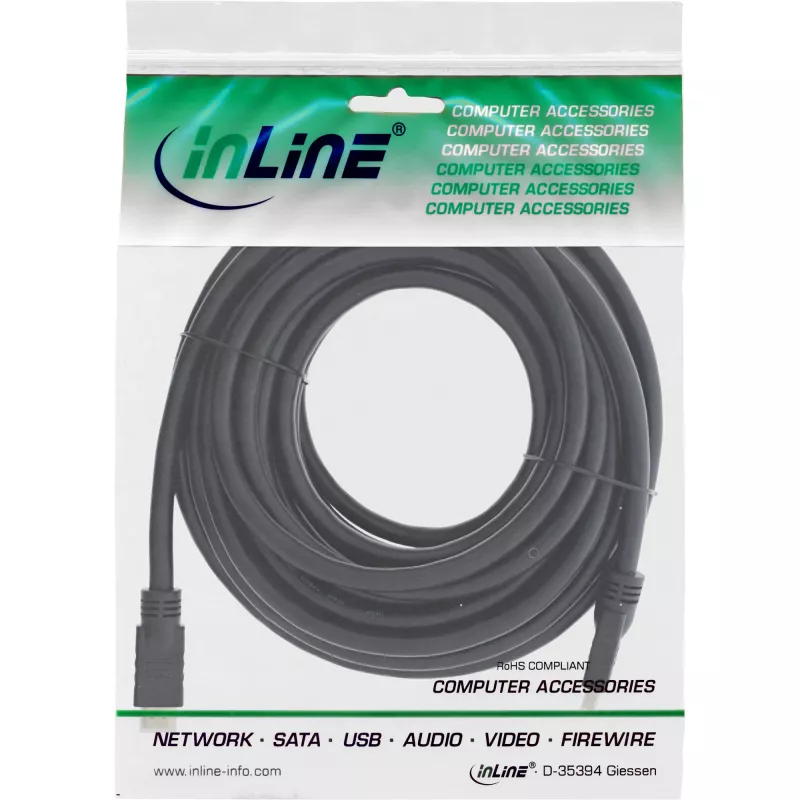 InLine HiD didelės spartos HDMI laidas su eternetu, 4K2K, kištukas-kištukas, paauksuoti kontaktai, 7,5 m