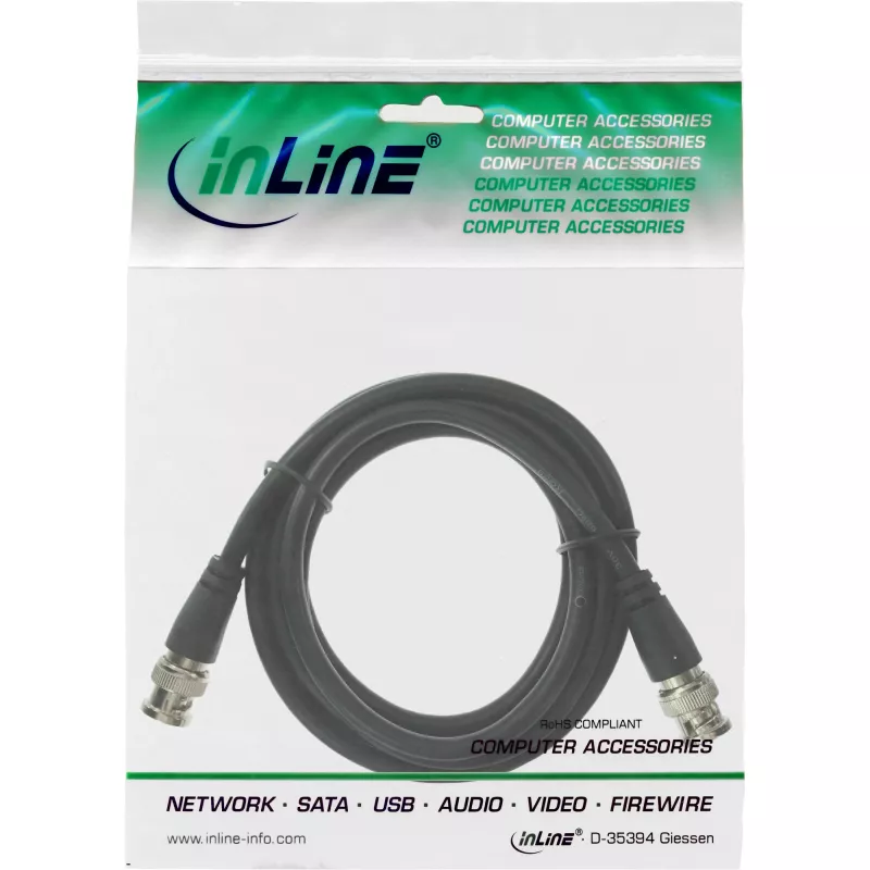 InLine BNC vaizdo kabelis, RG59, 75 omai, 1 m