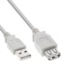 InLine USB 2.0 prailginimo kabelis, A tipo kištukas / lizdas, smėlio spalvos, 3 m, urmu