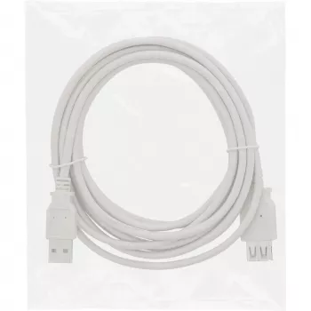 InLine USB 2.0 prailginimo kabelis, A tipo kištukas / lizdas, smėlio spalvos, 3 m, urmu