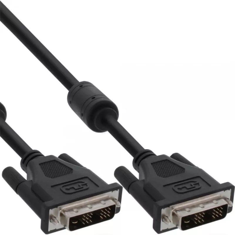InLine DVI-D laidas 18+1 kištukas / kištukas Single Link 2 feritiniai droseliai 10 m