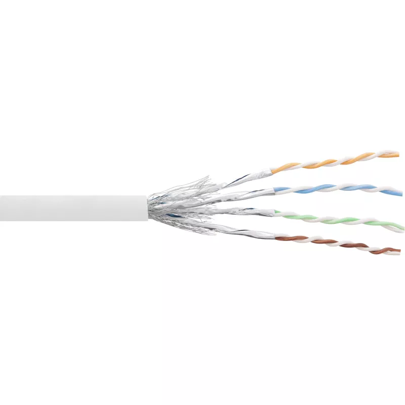 Pataisomasis laidas InLine S/FTP PiMF Cat.6 AWG27 PVC CU 100 m, baltas