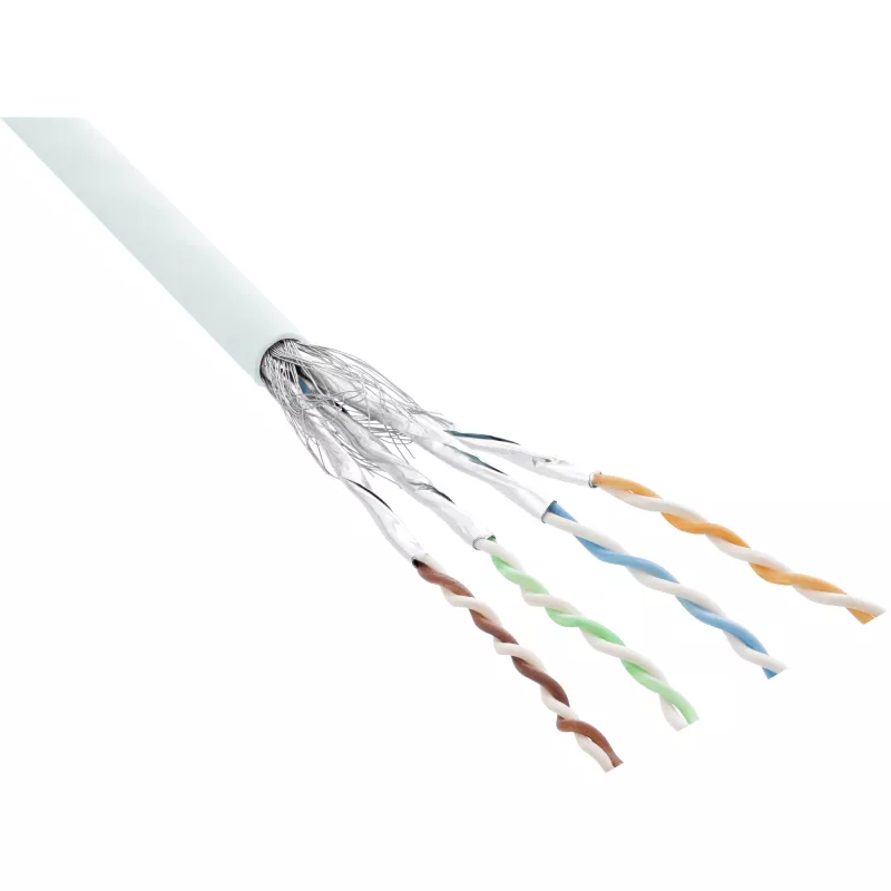 Pataisomasis laidas InLine S/FTP PiMF Cat.6 AWG27 PVC CU 100 m, baltas