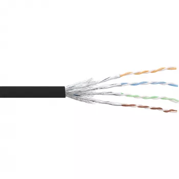 InLine komutacinis kabelis S/FTP PiMF Cat.6 Juoda AWG27 PVC CU 100m