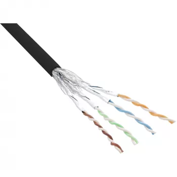 InLine komutacinis kabelis S/FTP PiMF Cat.6 Juoda AWG27 PVC CU 100m