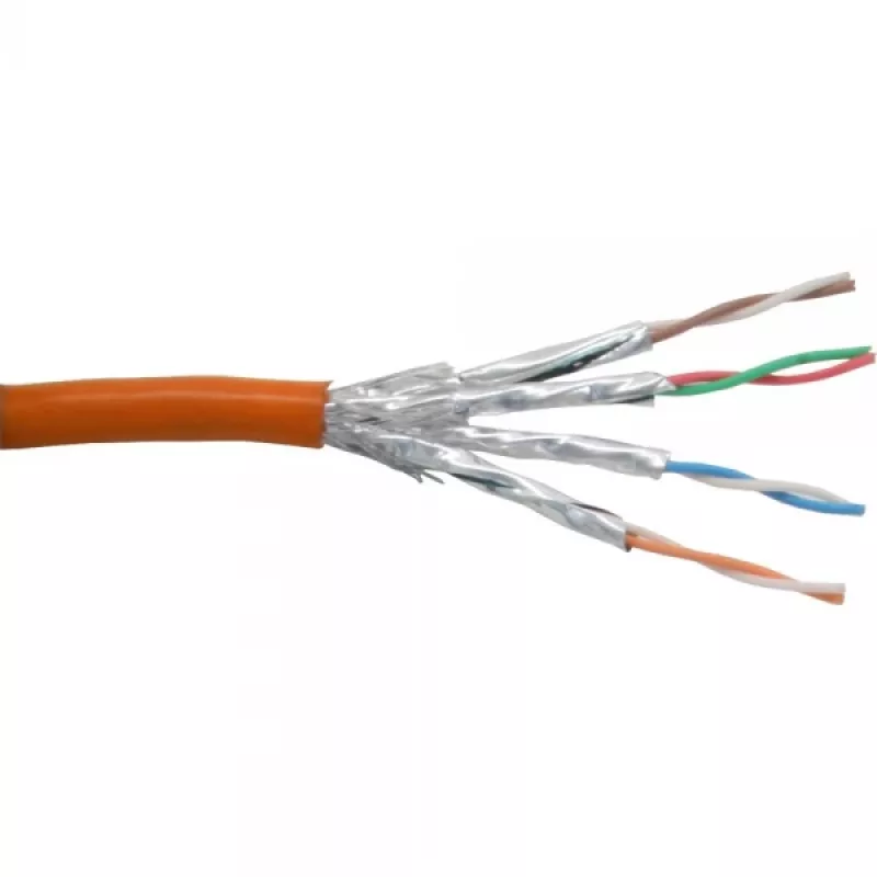 Ethernet komutacinis kabelis InLine Cat6 S/FTP PiMF AWG27 PVC, oranžinis, 100 m