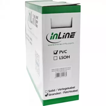 Ethernet komutacinis kabelis InLine Cat6 S/FTP PiMF AWG27 PVC, oranžinis, 100 m