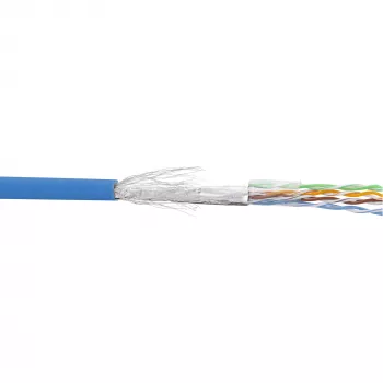 InLine komutacinis kabelis SF/UTP Cat.5e AWG26 CCA PVC mėlynas 100 m