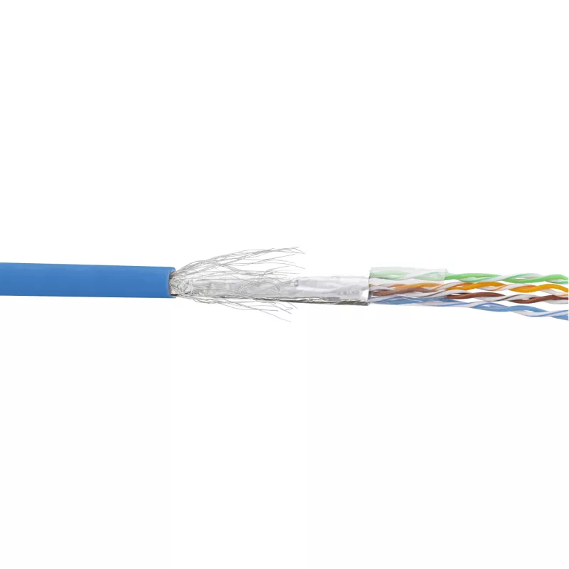 InLine komutacinis kabelis SF/UTP Cat.5e AWG26 CCA PVC mėlynas 100 m