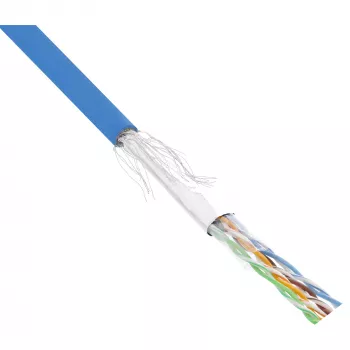 InLine komutacinis kabelis SF/UTP Cat.5e AWG26 CCA PVC mėlynas 100 m