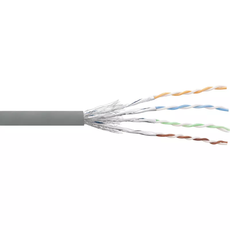InLine komutacinis kabelis S/FTP PiMF Cat.6 pilkas AWG27 PVC CU 100m