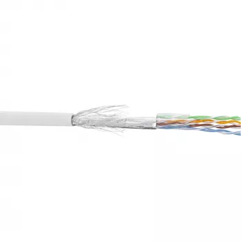 InLine komutacinis kabelis SF/UTP Cat.5e AWG26 CCA PVC baltas 100m