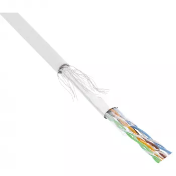 InLine komutacinis kabelis SF/UTP Cat.5e AWG26 CCA PVC baltas 100m