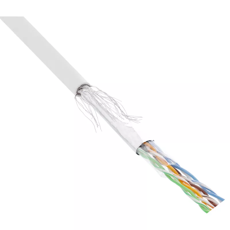 InLine komutacinis kabelis SF/UTP Cat.5e AWG26 CCA PVC baltas 100m