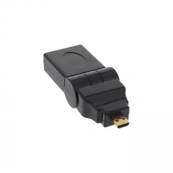 HDMI adapteris A tipo lizdas / D tipo kištukas, pasukamas, auksuotas InLine 17690L