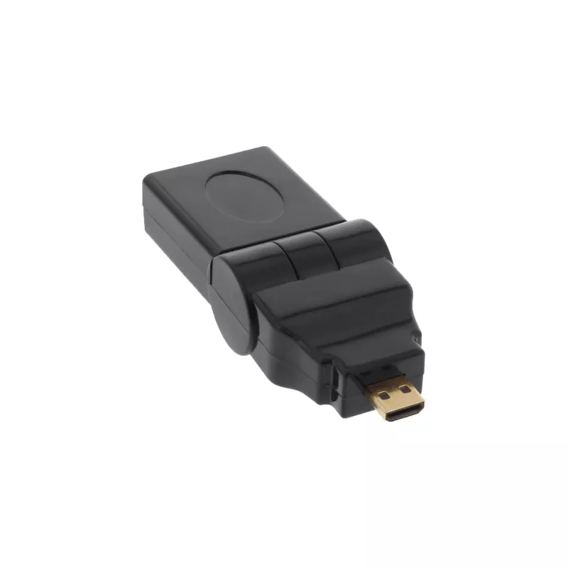 HDMI adapteris A tipo lizdas / D tipo kištukas, pasukamas, auksuotas InLine 17690L