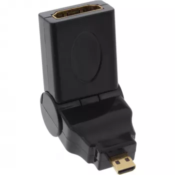 HDMI adapteris A tipo lizdas / D tipo kištukas, pasukamas, auksuotas InLine 17690L