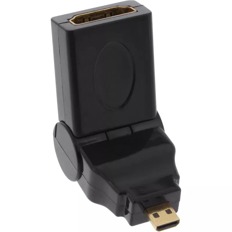 HDMI adapteris A tipo lizdas / D tipo kištukas, pasukamas, auksuotas InLine 17690L