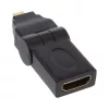 HDMI adapteris A tipo lizdas / D tipo kištukas, pasukamas, auksuotas InLine 17690L